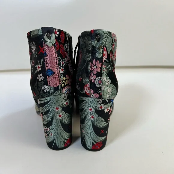Sam Edelman Floral Embroidered Ankle Booties Block Heel Zip Sz 6.5 - Picture 14 of 16